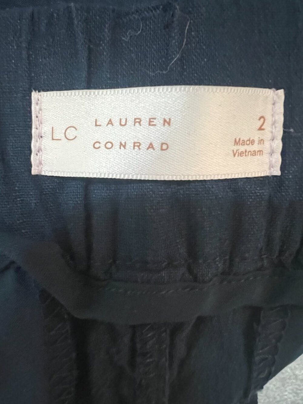LC Lauren Conrad Navy Wide Leg Pleated Trousers - Picture 7 of 8